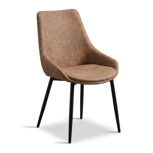 Modern Brown PU Dining Chair - EVE BROWN