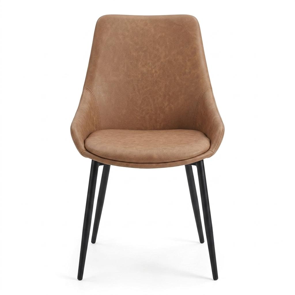 Modern Brown PU Dining Chair - EVE BROWN