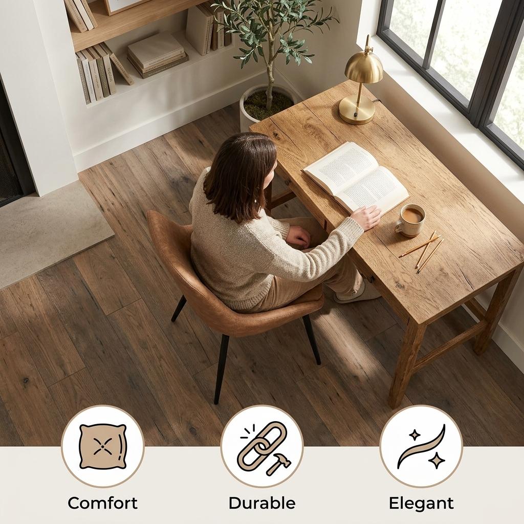 Modern Brown PU Dining Chair - EVE BROWN