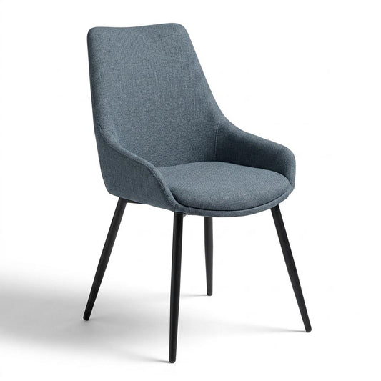 Modern Charcoal Grey Fabric Dining Chair - EVE CHARCOAL