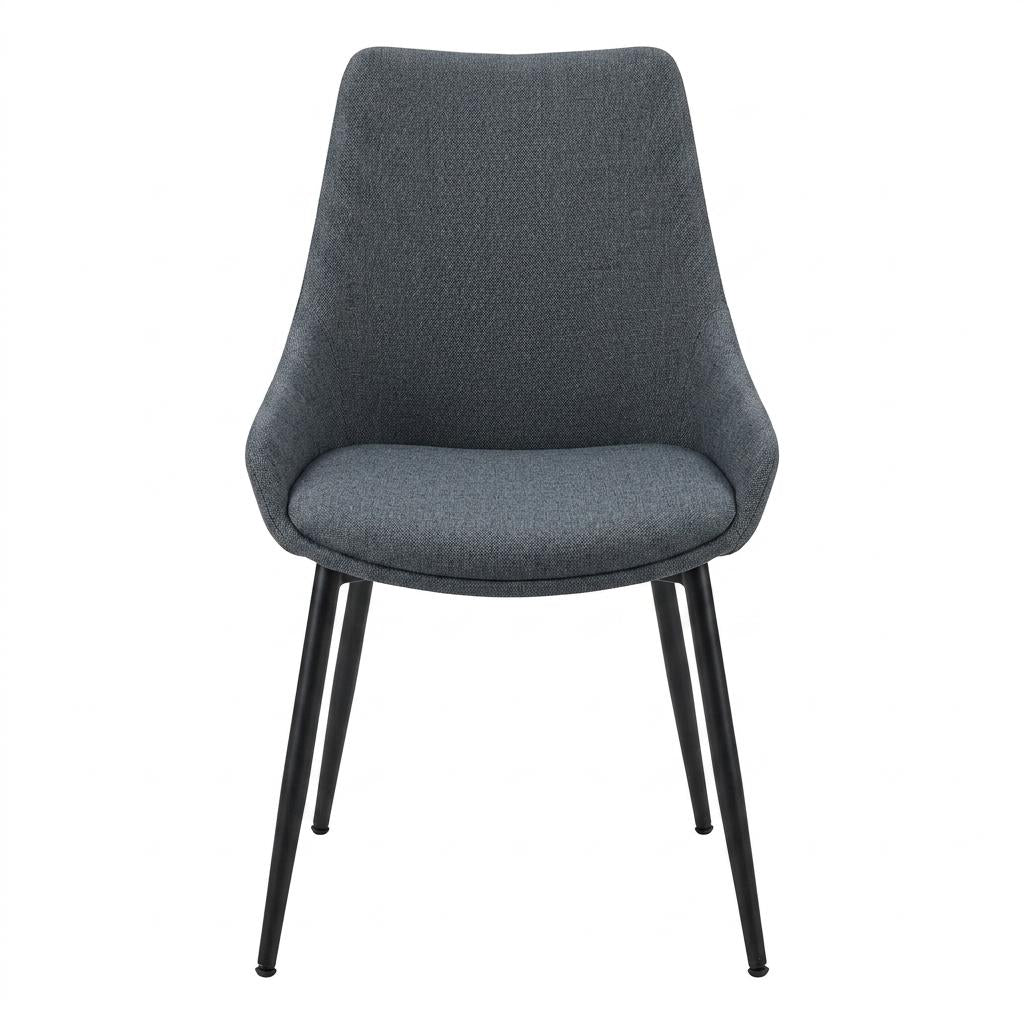 Modern Charcoal Grey Fabric Dining Chair - EVE CHARCOAL