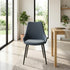 Modern Charcoal Grey Fabric Dining Chair - EVE CHARCOAL