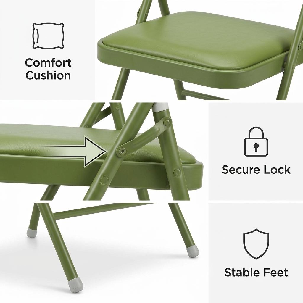 Modern Turquoise Folding Chair Set – FAIR PVC GREENERY 6 PCS