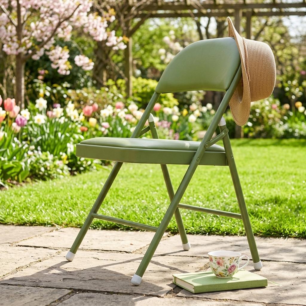 Modern Turquoise Folding Chair Set – FAIR PVC GREENERY 6 PCS