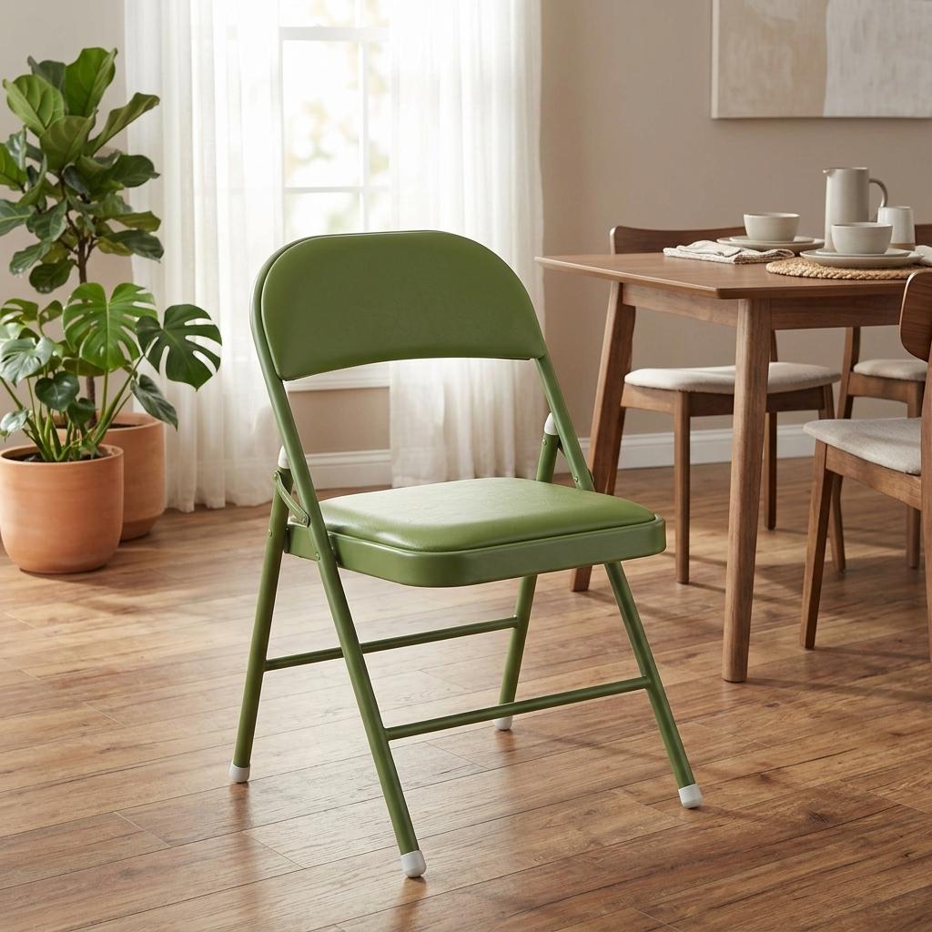 Modern Turquoise Folding Chair Set – FAIR PVC GREENERY 6 PCS