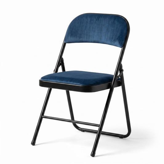 Modern Velvet Folding, Metal Tube Comfort - FAIR VELVET DARK BLUE A