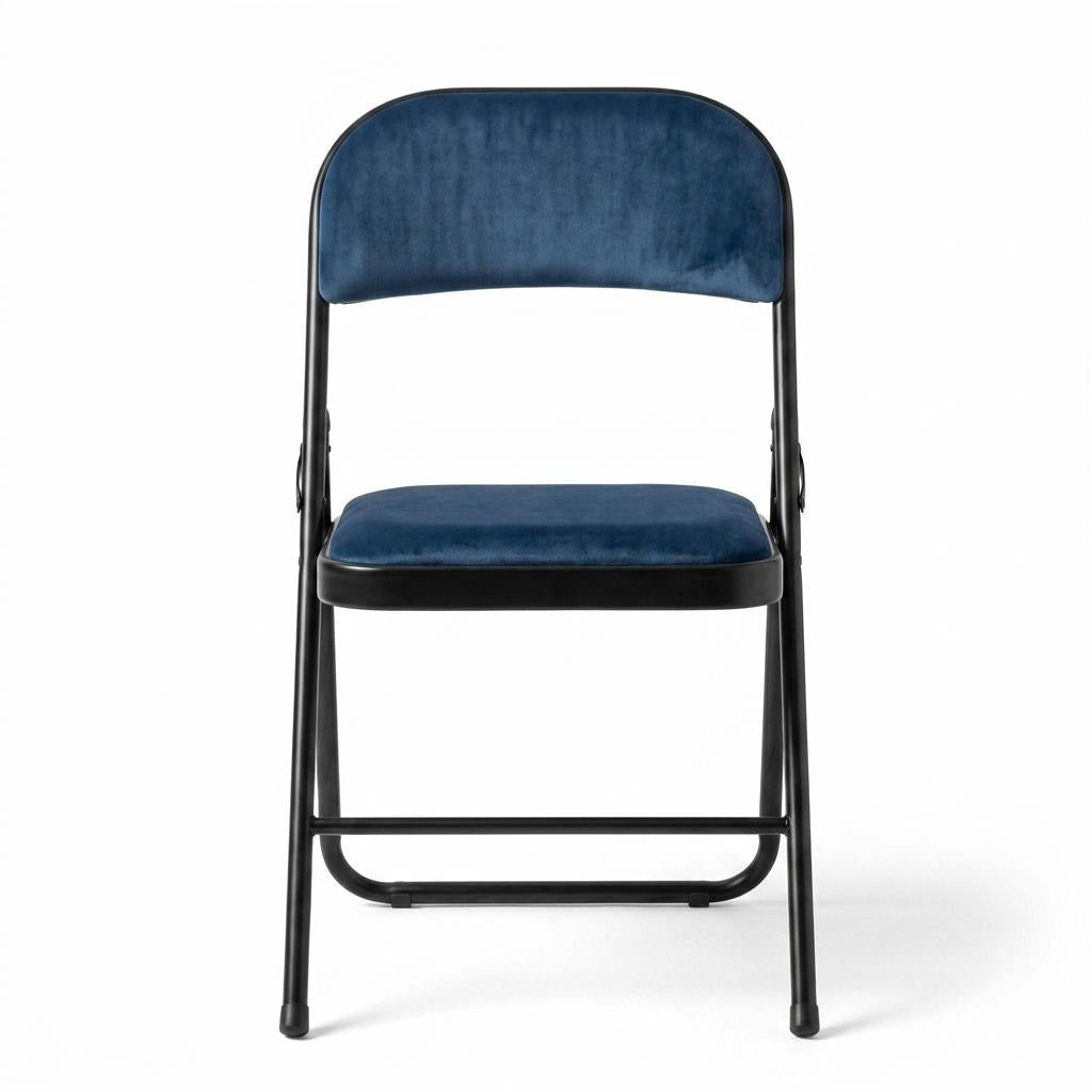 Modern Velvet Folding, Metal Tube Comfort - FAIR VELVET DARK BLUE A