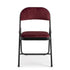 Modern Velvet Folding Chair, Metal Tube Frame - FAIR VELVET RED A