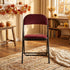 Modern Velvet Folding Chair, Metal Tube Frame - FAIR VELVET RED A