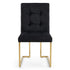 Modern Velvet Dining Chair, Gold Chrome Legs - FALLON BLACK