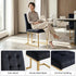 Modern Velvet Dining Chair, Gold Chrome Legs - FALLON BLACK