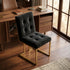 Modern Velvet Dining Chair, Gold Chrome Legs - FALLON BLACK