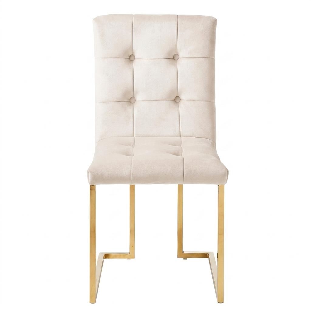 Modern Velvet Dining Chair, Gold Chrome Legs – FALLON CHAMPAGNE