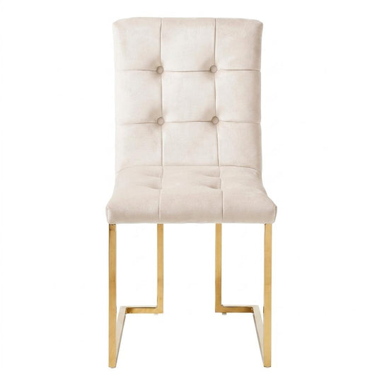 Modern Velvet Dining Chair, Gold Chrome Legs – FALLON CHAMPAGNE
