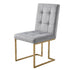 Modern Velvet Dining Chair, Gold Chrome Legs - FALLON GREY