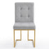 Modern Velvet Dining Chair, Gold Chrome Legs - FALLON GREY