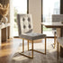 Modern Velvet Dining Chair, Gold Chrome Legs - FALLON GREY