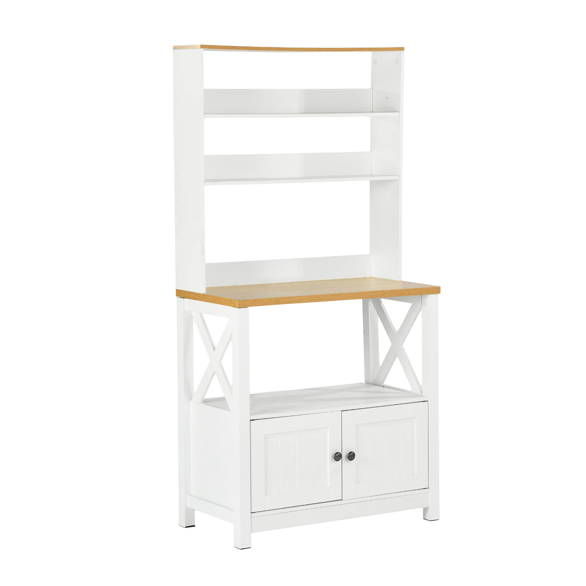 Modern Beech-White MDF Side Cabinet - FARM SIDE CABINET