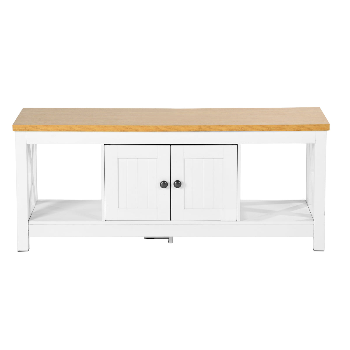 Modern White MDF TV Stand, Thickened Frame - FARM TV STAND A