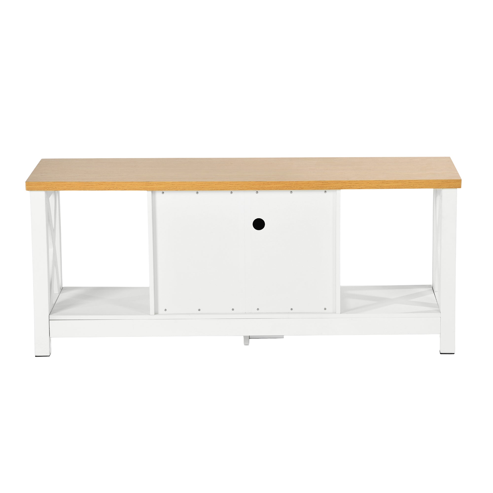 Modern White MDF TV Stand, Thickened Frame - FARM TV STAND A