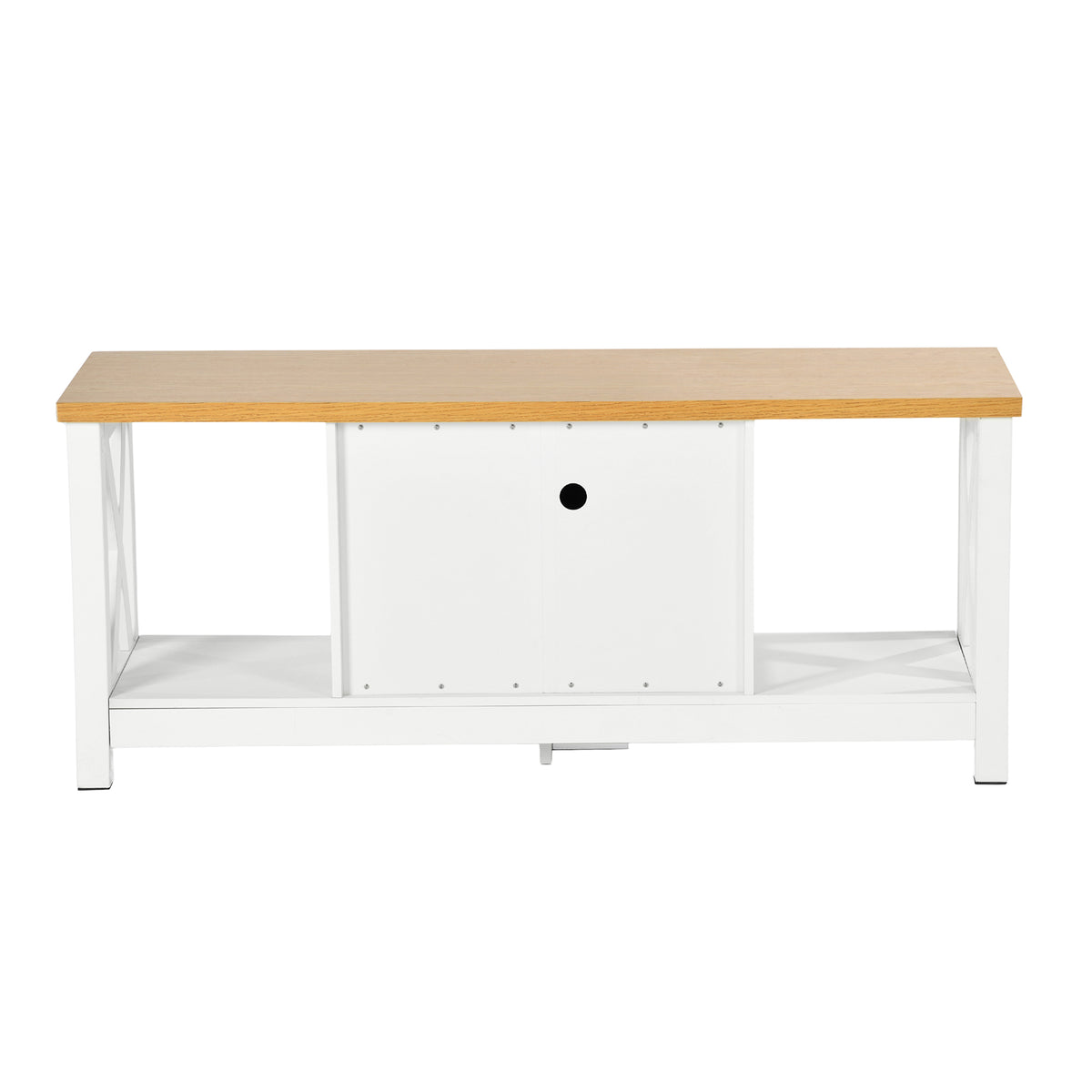 Modern White MDF TV Stand, Thickened Frame - FARM TV STAND A