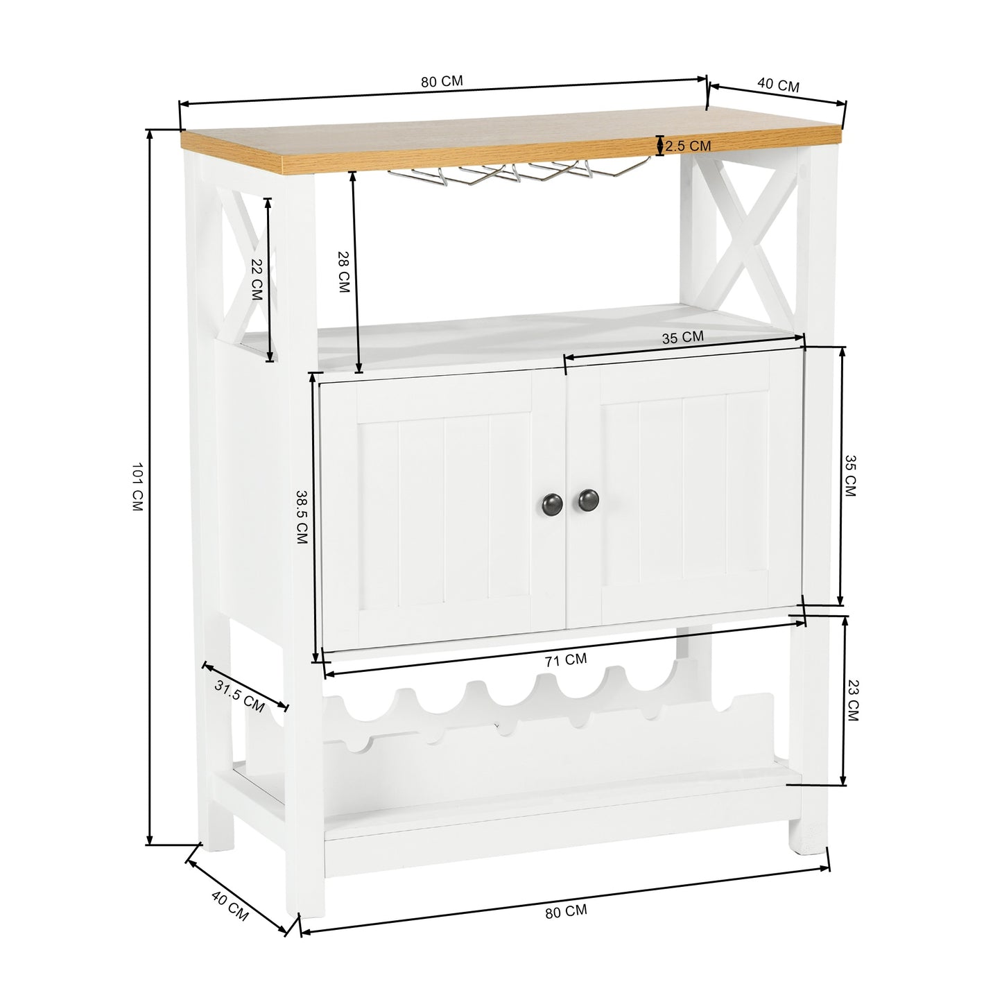 Modern White MDF Wine Storage – FARM WINE CABINET A
