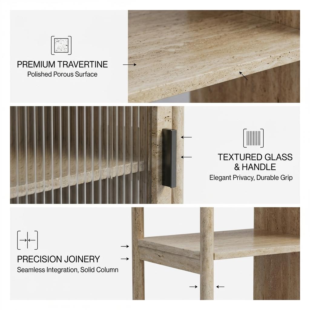 Modern Sideboard, Space-Saving Storage Cabinet - FASARS