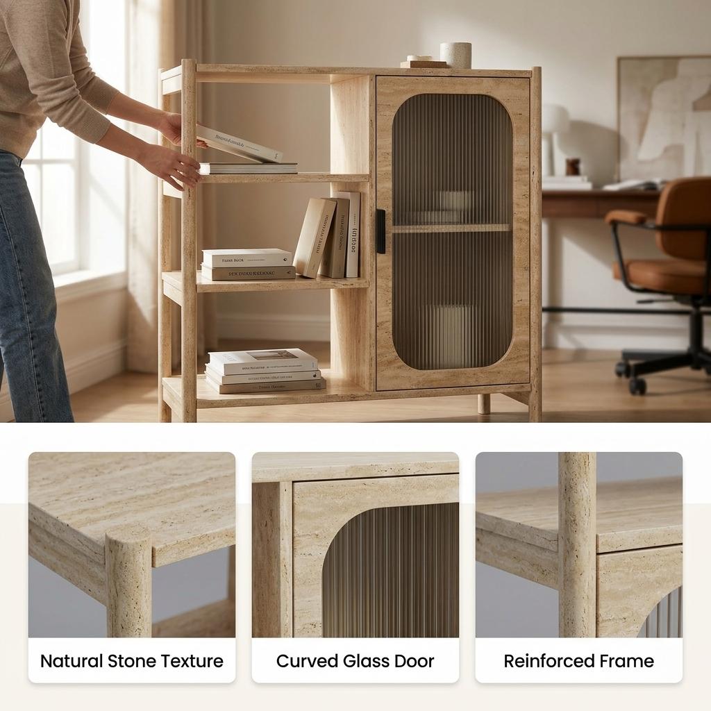 Modern Sideboard, Space-Saving Storage Cabinet - FASARS