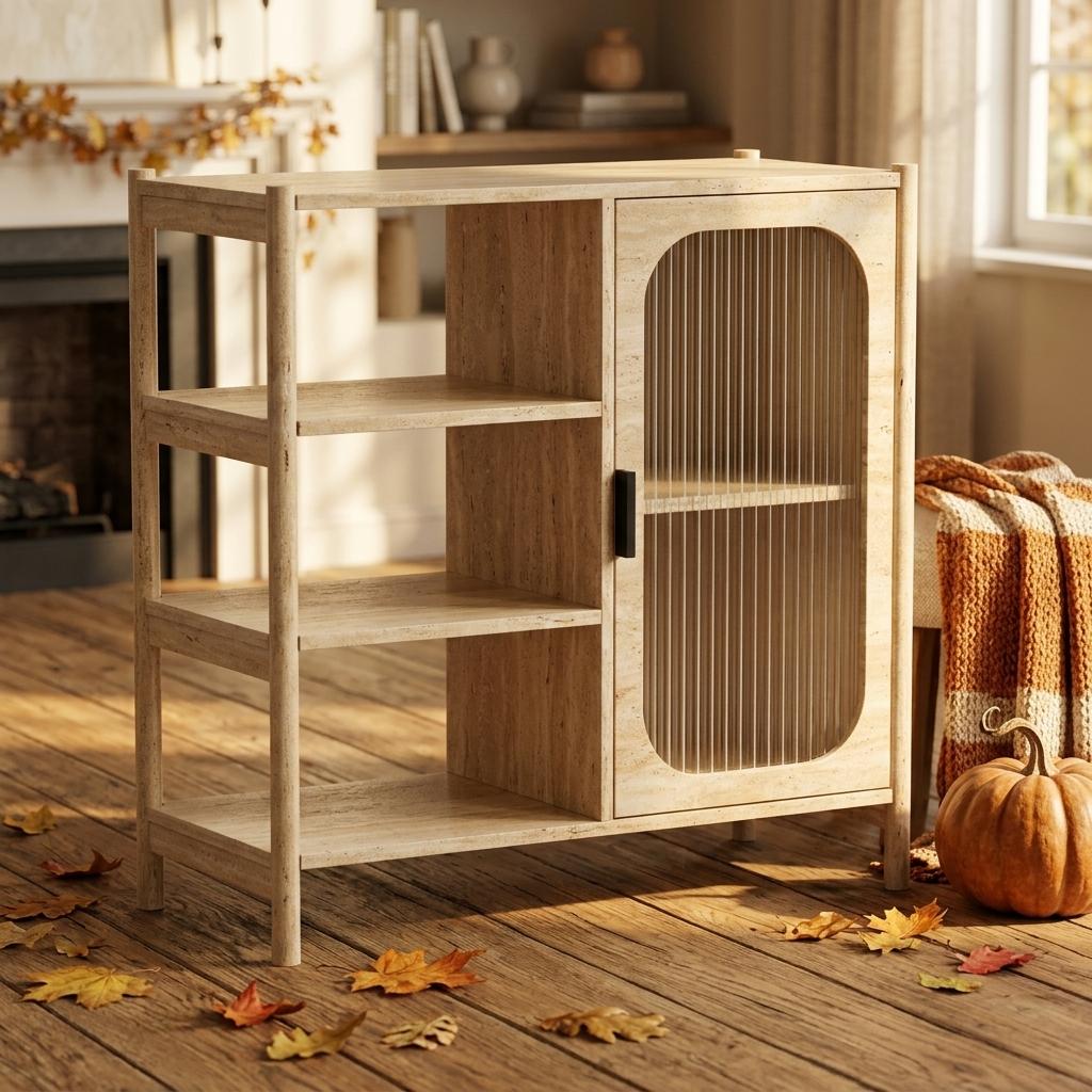 Modern Sideboard, Space-Saving Storage Cabinet - FASARS