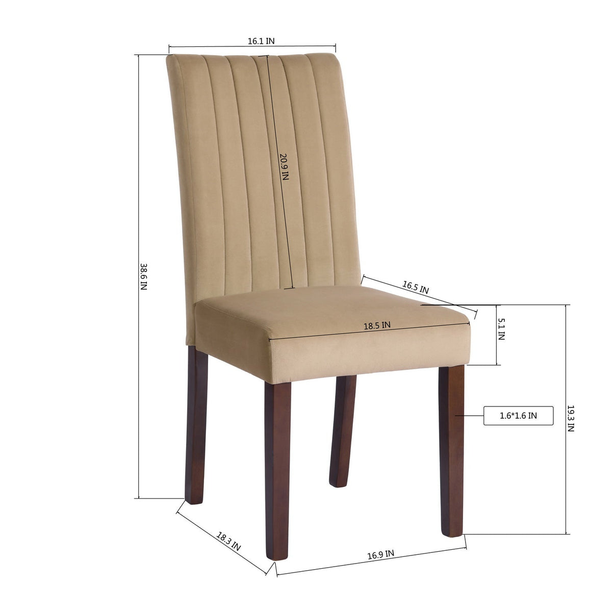 Fawn Velvet Dining Chair