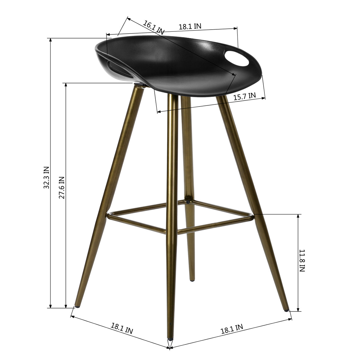 Fiyan Pp Seat Bar Stool