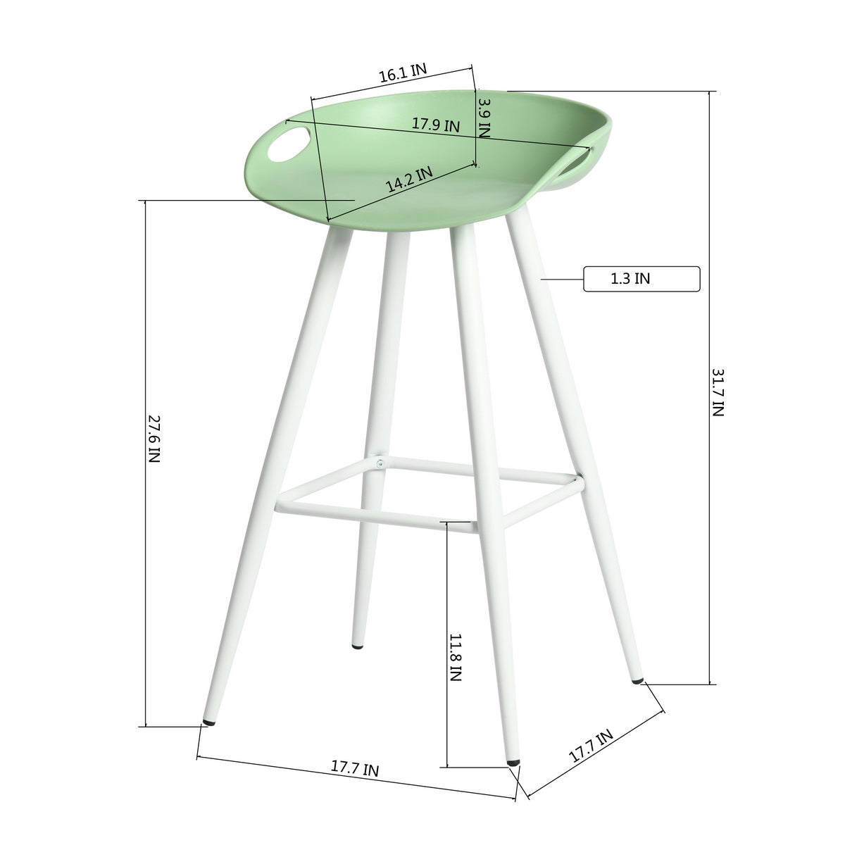 Fiyan Pp Seat Bar Stool