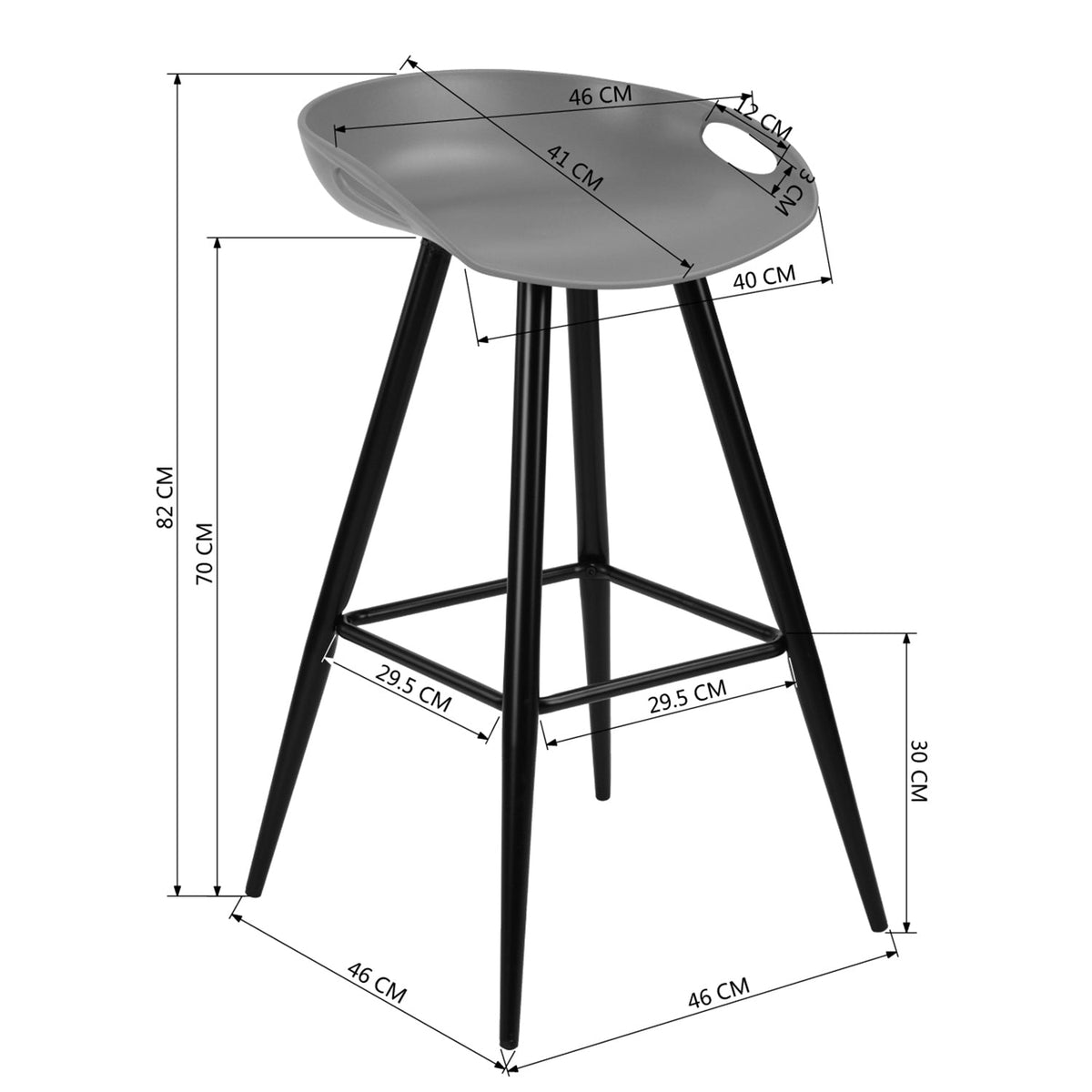 Fiyan Pp Seat Bar Stool