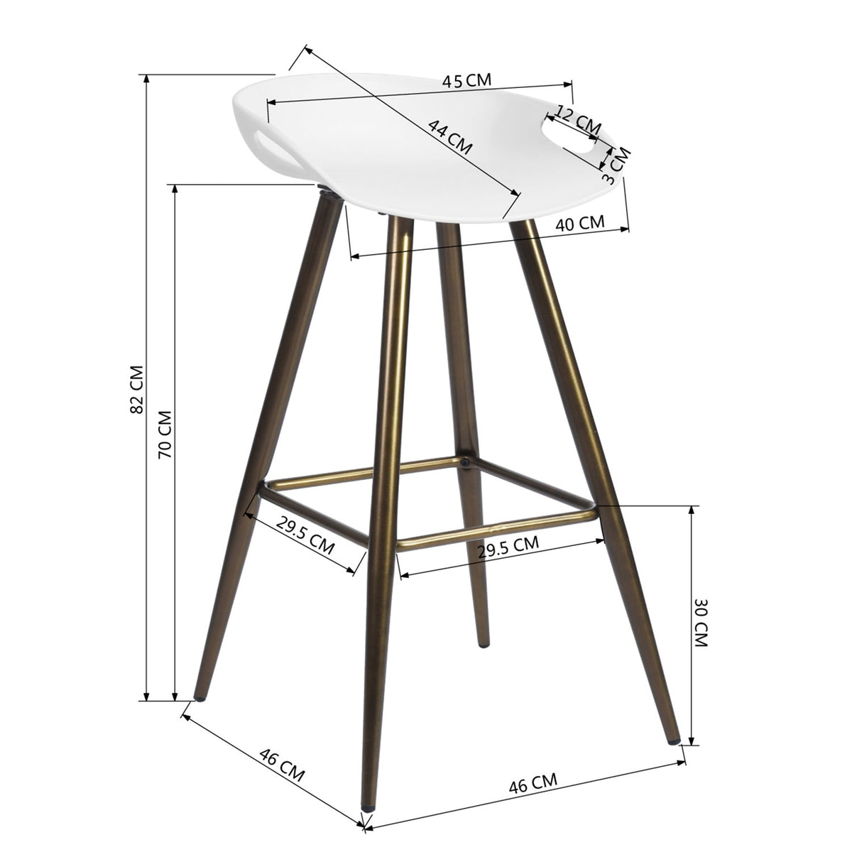 Fiyan Pp Seat Bar Stool