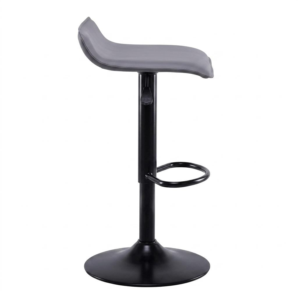 Modern Bar Stool, PVC Seat Adjustable - FLANAGAN BLACK A