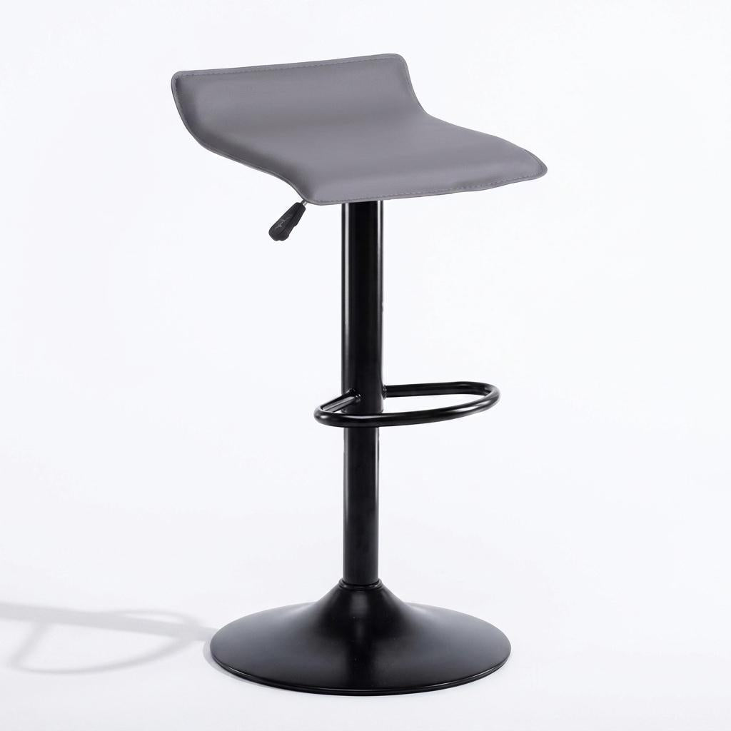 Modern Bar Stool, PVC Seat Adjustable - FLANAGAN BLACK A