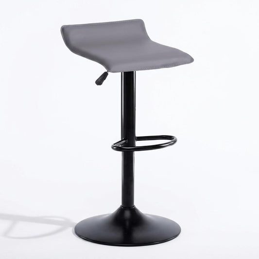 Modern Bar Stool, PVC Seat Adjustable - FLANAGAN BLACK A
