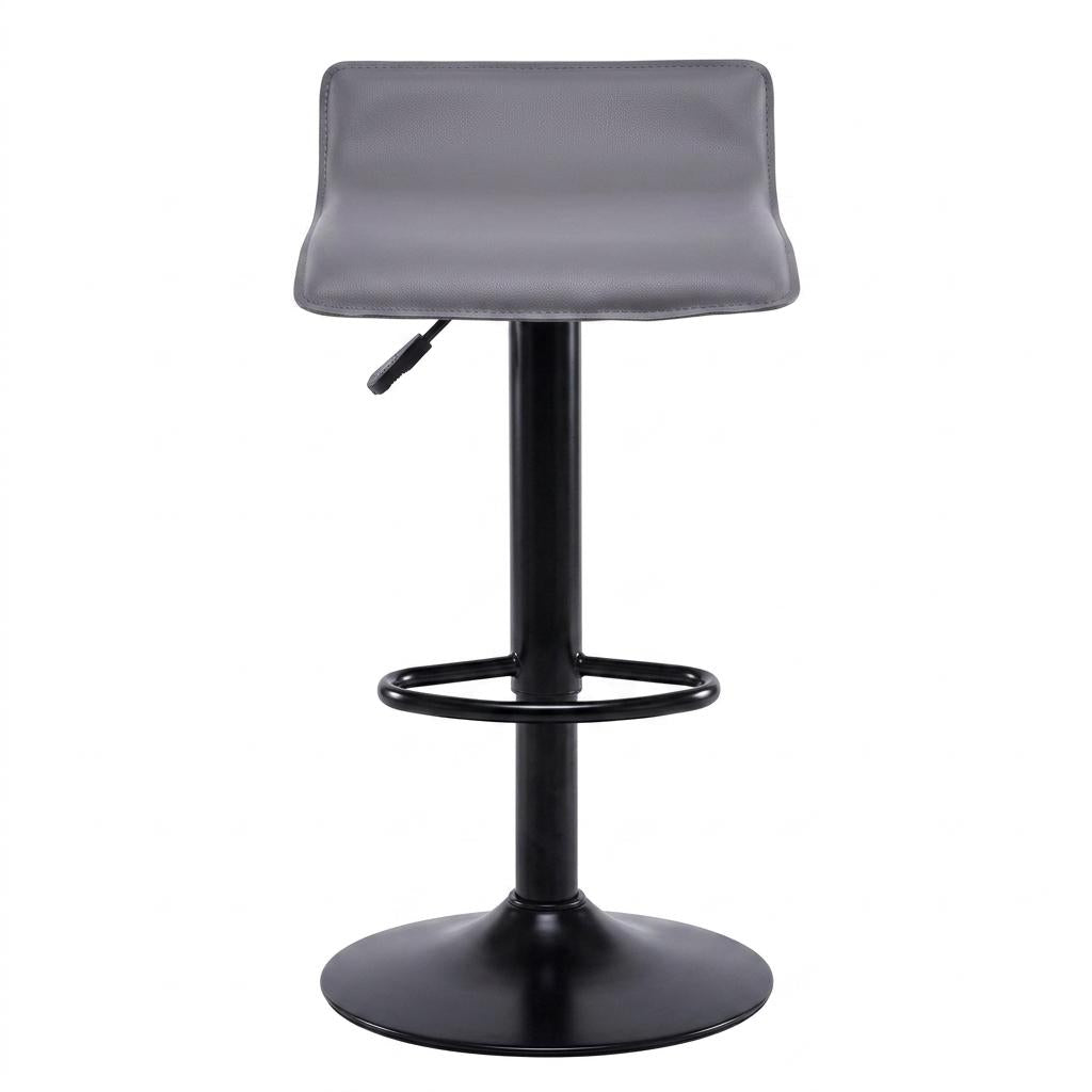 Modern Bar Stool, PVC Seat Adjustable - FLANAGAN BLACK A