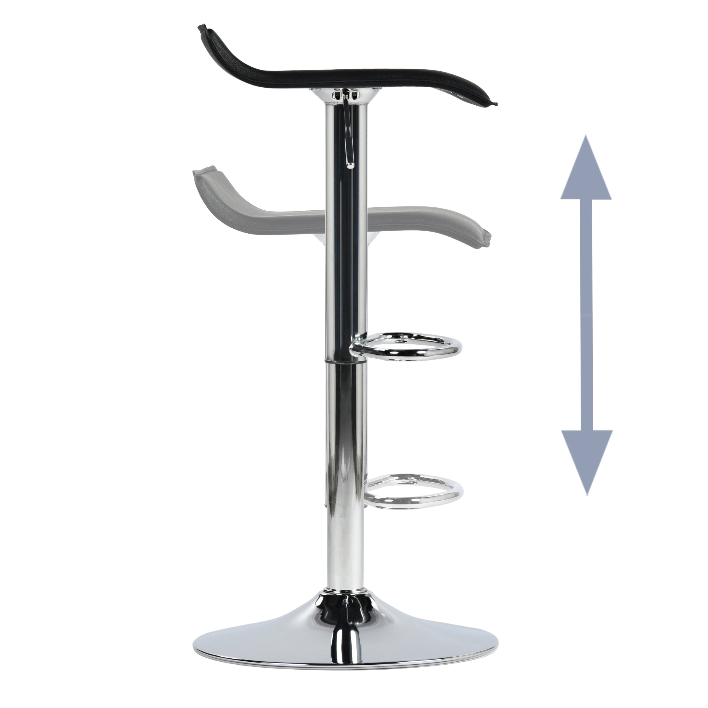 Modern Chrome Bar Stool, Black PVC Seat – FLANAGAN CHROME BLACK
