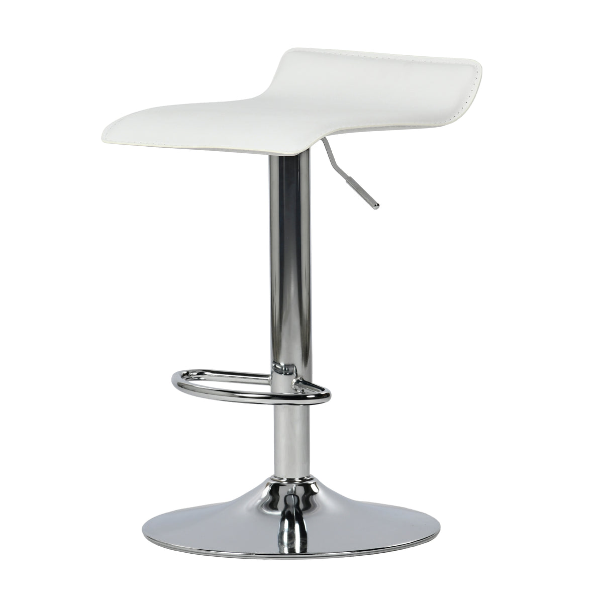 Modern Chrome Bar Stool, White PVC Seat – FLANAGAN CHROME WHITE