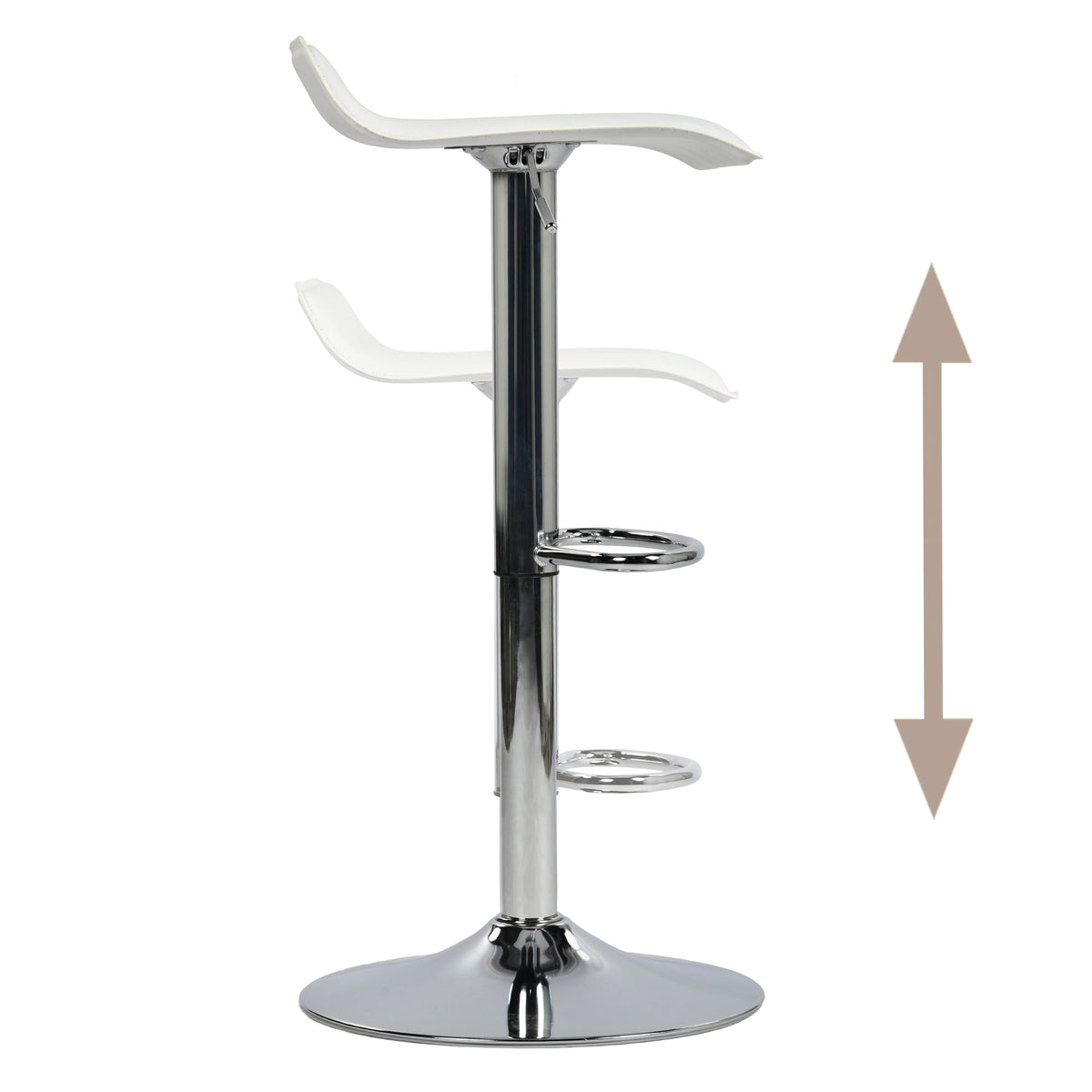 Modern Chrome Bar Stool, White PVC Seat – FLANAGAN CHROME WHITE