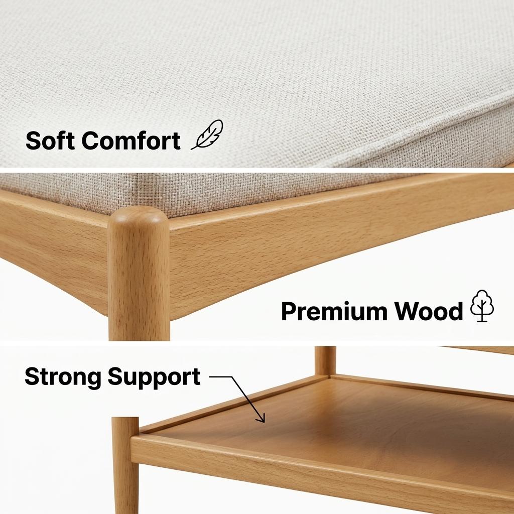 Modern Minimalist Solid Wood, Soft Cushion – FLETCHER COFFEE TABLE