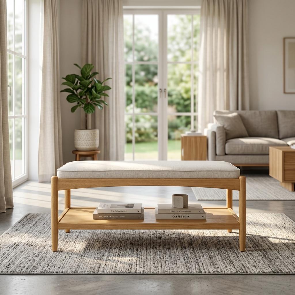 Modern Minimalist Solid Wood, Soft Cushion – FLETCHER COFFEE TABLE