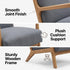 Modern Blue Upholstered, Wooden Frame Accent - FLETCHER WOOD BLUE