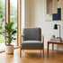 Modern Blue Upholstered, Wooden Frame Accent - FLETCHER WOOD BLUE