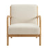 Modern Natural Fabric Accent, Wooden Frame - FLETCHER WOOD CHAIR