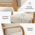 Modern Natural Fabric Accent, Wooden Frame - FLETCHER WOOD CHAIR