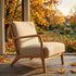 Modern Natural Fabric Accent, Wooden Frame - FLETCHER WOOD CHAIR