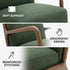 Modern Green Fabric Accent, Walnut Wood Frame - FLETCHER WOOD GREEN