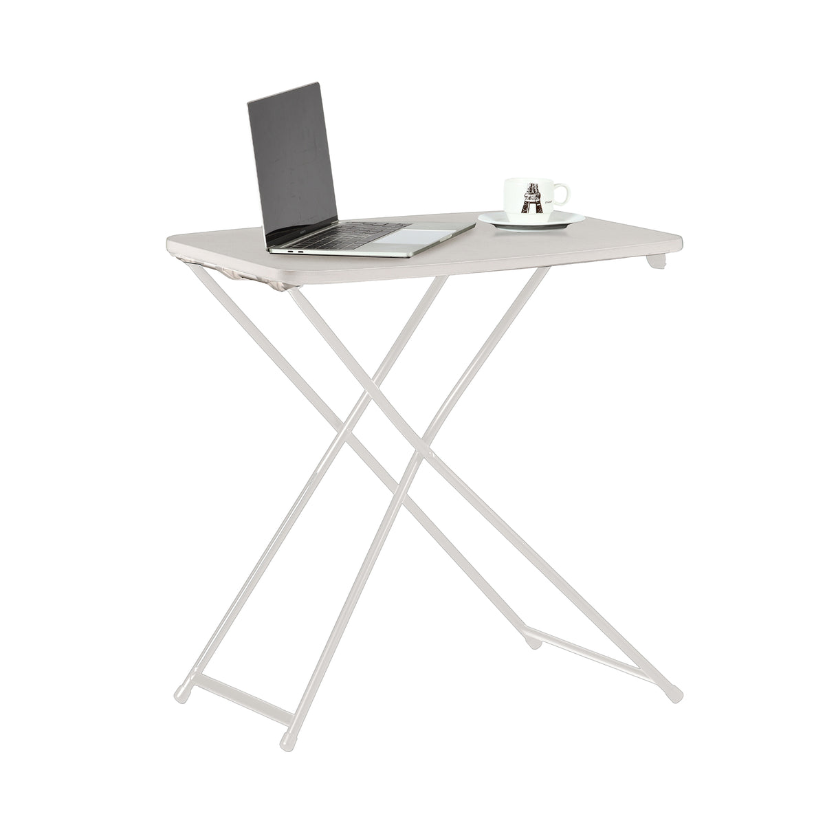 Modern Adjustable Table, Ivory Metal Frame - FLEXI OFF WHITE